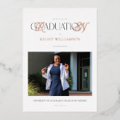 Infirmière de la RN Foil Faire-part d'obtention du (Recto)