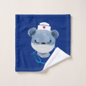 Infirmière de l'ours mignonne portant un Motif de (Gant de toilette)