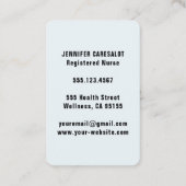 Infirmière de voyage RN, LVN, LPN, Carte de visite (Dos)