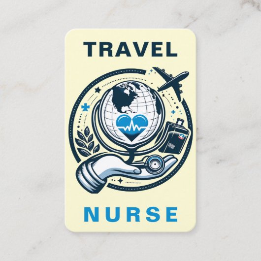 Infirmière de voyage RN, LVN, LPN, Carte de visite (Devant)