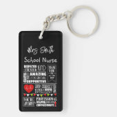infirmière d'école merci porte-clés cadeau de Noël (Dos)