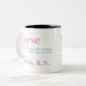 Infirmière Définition Nom personnalisé Café Mug (Devant gauche)
