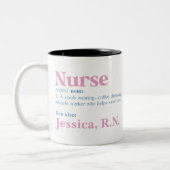 Infirmière Définition Nom personnalisé Café Mug (Gauche)