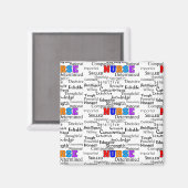 Infirmière Description des mots Cadeaux Aimant 3 (Recto/Verso)