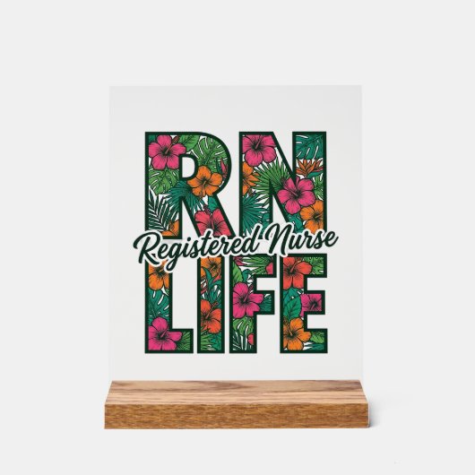 Infirmière diplômée RN Life Floral Vector Design_1 (Recto)