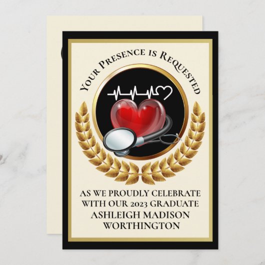 Infirmière / Docteur - Invitation à l'obtention du (Devant / Derrière)