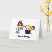 Infirmière donnant prise dans la Butt carte d'anni (Fleur jaune)