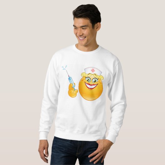 infirmière emoji mens sweatshirt (Devant entier)
