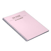Infirmière En Cours Simple Carnet Pastel Personnal (Côté Droit)