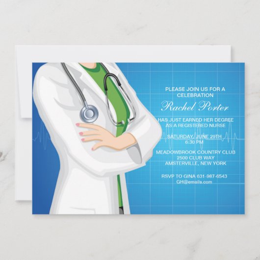 Infirmière en service - Invitation (Devant)