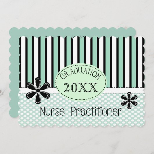 Infirmière et praticienne Invitations de diplômés  (Devant / Derrière)