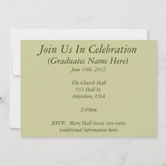 Infirmière et praticienne Invitations de diplômés  (Dos)