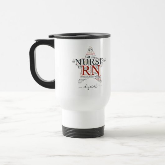 Infirmière étoile Voyage personnalisé Mug | Nom mo (Gauche)