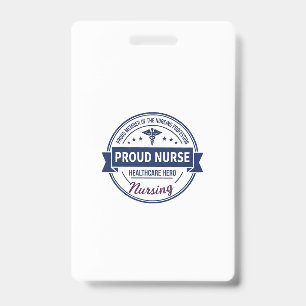 Infirmière fière Héros de la santé Badge vintage