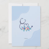 Infirmière Floral Merci Invitation (Dos)