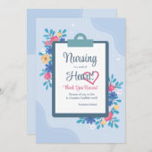 Infirmière Floral Merci Invitation (Devant / Derrière)