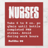 Infirmière Funny 99 Remplis Étiquette de vin d'ord (Étiquettes simples)