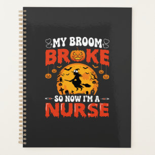 Infirmière Halloween Balai Cassé Sorcière Graphiqu