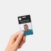 Infirmière ID photo Noir Logo Simple Badge (Manuel / portable)