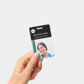 Infirmière ID photo Noir Logo Simple Badge (Handheld)