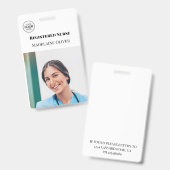 Infirmière ID photo Simple Logo Badge (Front & Back)