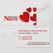 Infirmière infirmière Carte de visite de soins inf (Devant / Derrière)