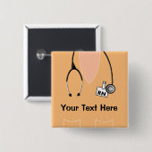 Infirmière inscrite Badge Orange Bouton (Devant & derrière)