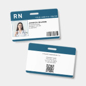 Infirmière inscrite RN Médicale Hospital ID Badge (Front & Back)