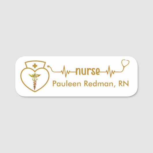 Infirmière inscrite RN Nom Badge Classy Elegant Go (Devant)