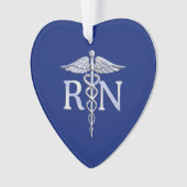 Infirmière inscrite RN Silver Caduceus sur le bleu (devant)