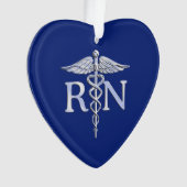 Infirmière inscrite RN Silver Caduceus sur le bleu (devant)