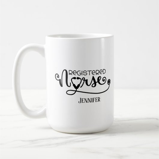 Infirmière inscrite Stethoscope Café Mug (Gauche)