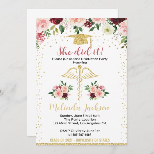 Infirmière - Invitation (Devant / Derrière)