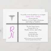 Infirmière Invitation de diplômes avec Caduceus CU (Devant / Derrière)