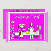 Infirmière - Invitations de la fête de graduation (Devant / Derrière)