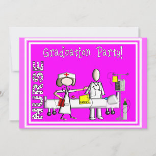 Infirmière - Invitations de la fête de graduation