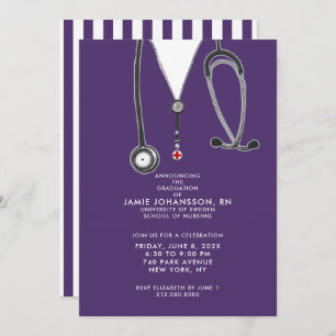 Infirmière - Invitations de la fête de graduation