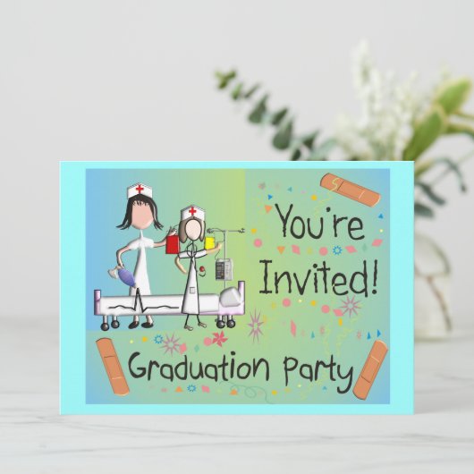 Infirmière - Invitations de la fête de graduation (Debout devant)