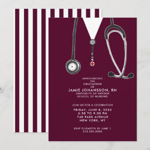 Infirmière - Invitations de la fête de graduation