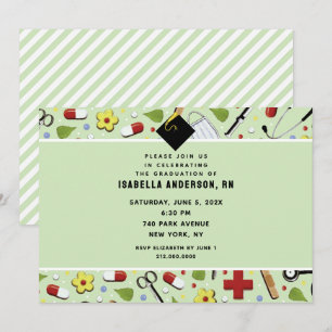 Infirmière - Invitations de la fête de graduation