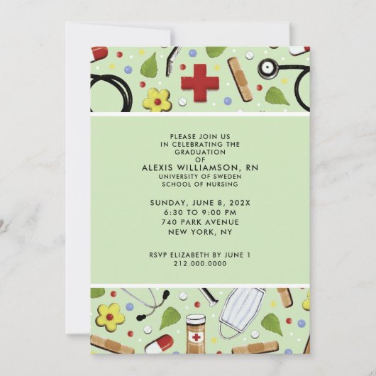 Infirmière - Invitations de la fête de graduation (Devant)