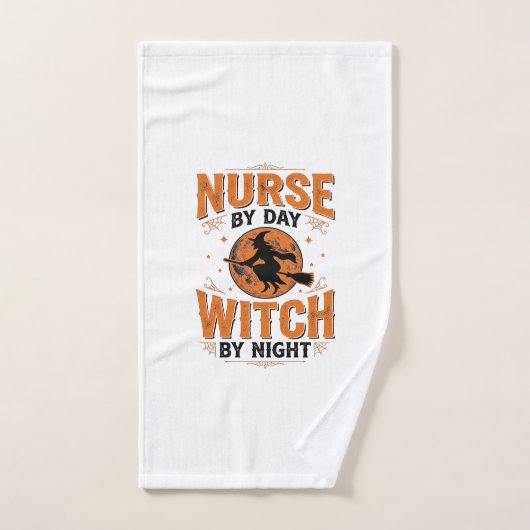Infirmière le jour sorcière la nuit Design Hallowe (Serviette à main)