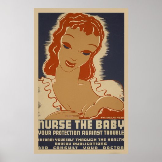 Infirmière Le Poster vintage WPA bébé (Devant)