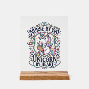 Infirmière Licorne de jour Licorne de cœur Fond bl