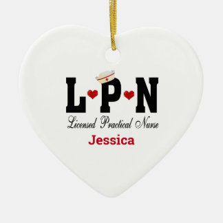 Infirmière LPN personnalisée Ornement en céramique