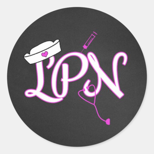 Infirmière LPN rose favoriser autocollant / envelo (Devant)