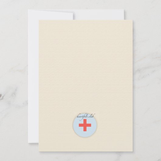 Infirmière médaillon Invitation (Dos)