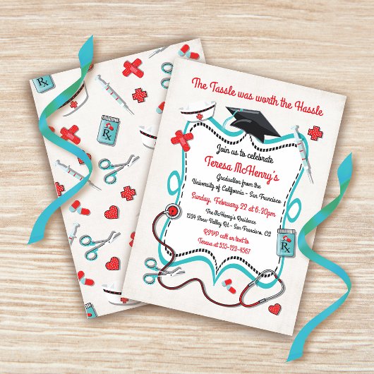 Infirmière Médicale de graduation Invitation avec