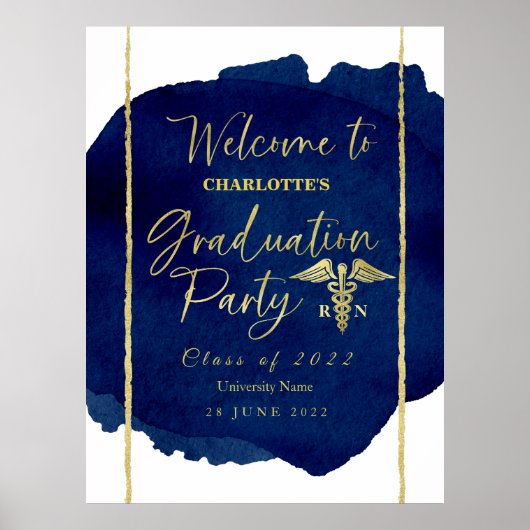 Infirmière Médicale Graduation Party Affiche de bi (Devant)