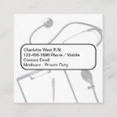 Infirmière Médicale inscrite Cartes de visite uniq (Dos)